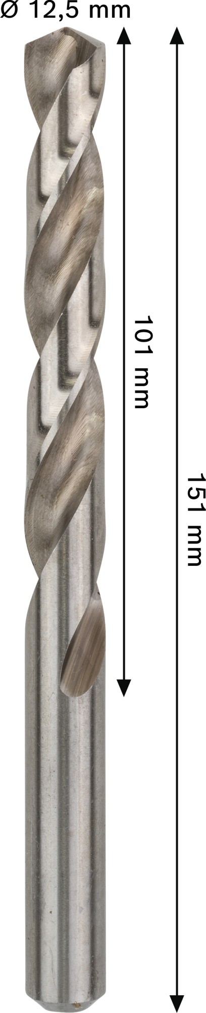 Broca helicoidal PRO Metal HSS-G, longitud estándar, 12,5 x 101 x 151 mm, 5 unidades