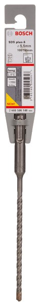 Brocas para martillos perforadores SDS plus-5. 5,5 x 100 x 165 mm