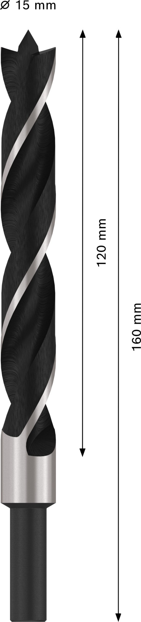 Broca para madera PRO Wood, 15 x 120 x 160 mm