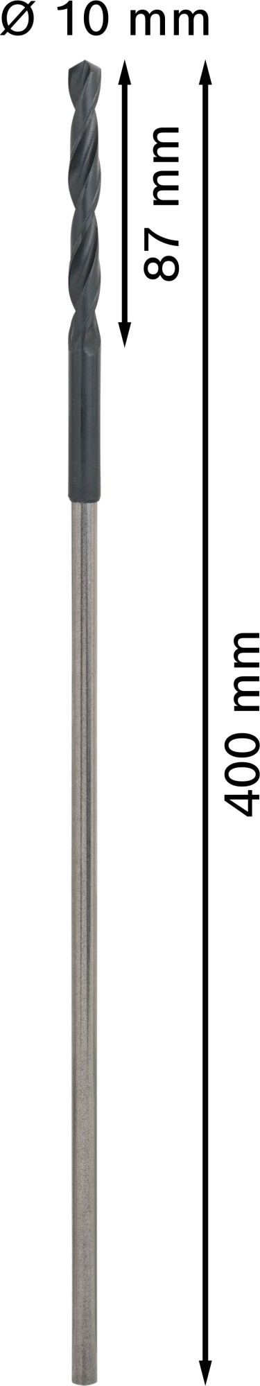 Broca de instalación PRO Wood HSS, 10 x 87 x 400 mm