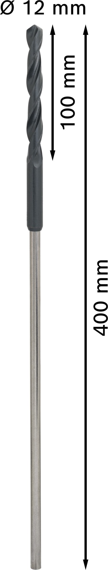 Broca de instalación PRO Wood HSS, 12 x 100 x 400 mm