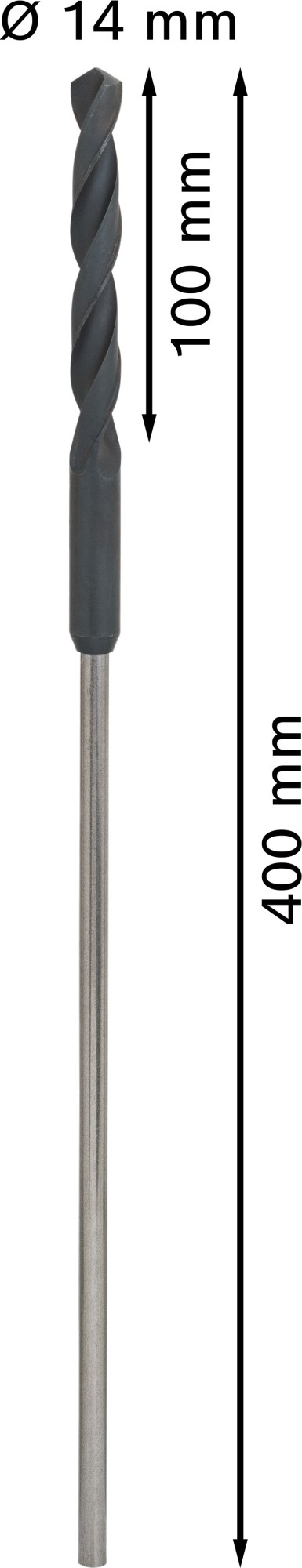Broca de instalación PRO Wood HSS, 14 x 100 x 400 mm
