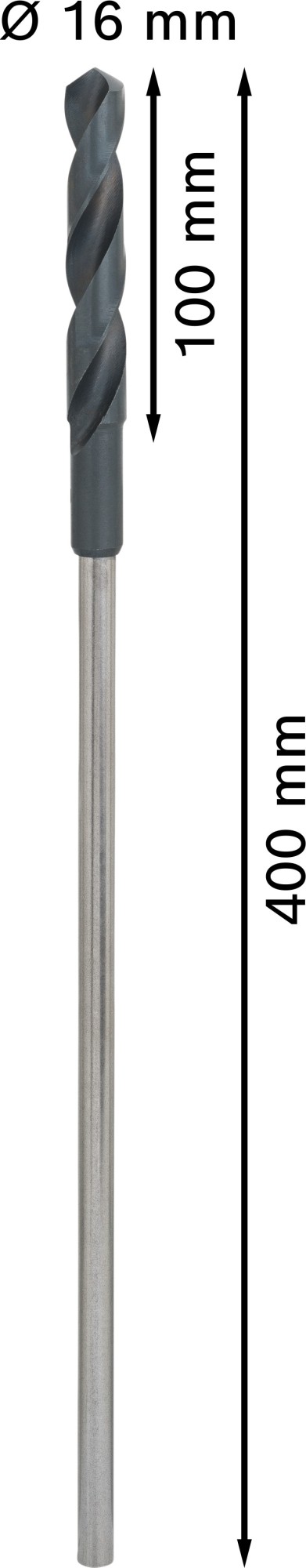 Broca de instalación PRO Wood HSS, 16 x 100 x 400 mm