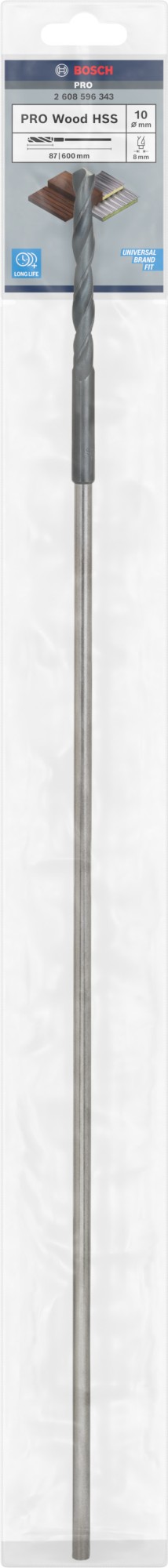 Broca de instalación PRO Wood HSS, 10 x 87 x 600 mm