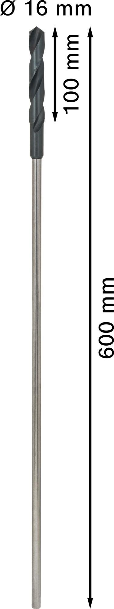 Broca de instalación PRO Wood HSS, 16 x 100 x 600 mm