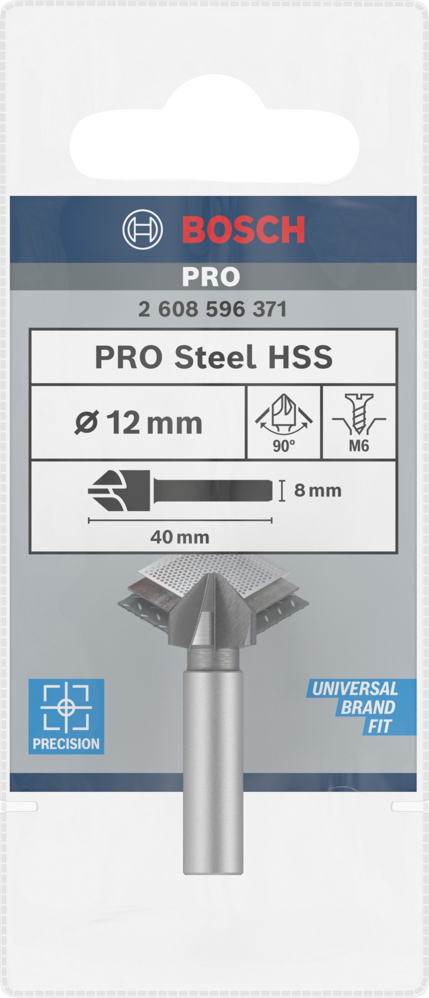 Broca avellanadora PRO Steel HSS, 12 x 40 mm, M6