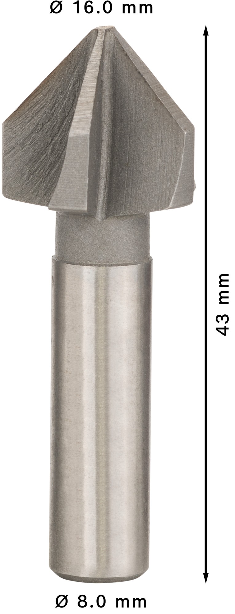 Broca avellanadora PRO Steel HSS, 16 x 43 mm, M8