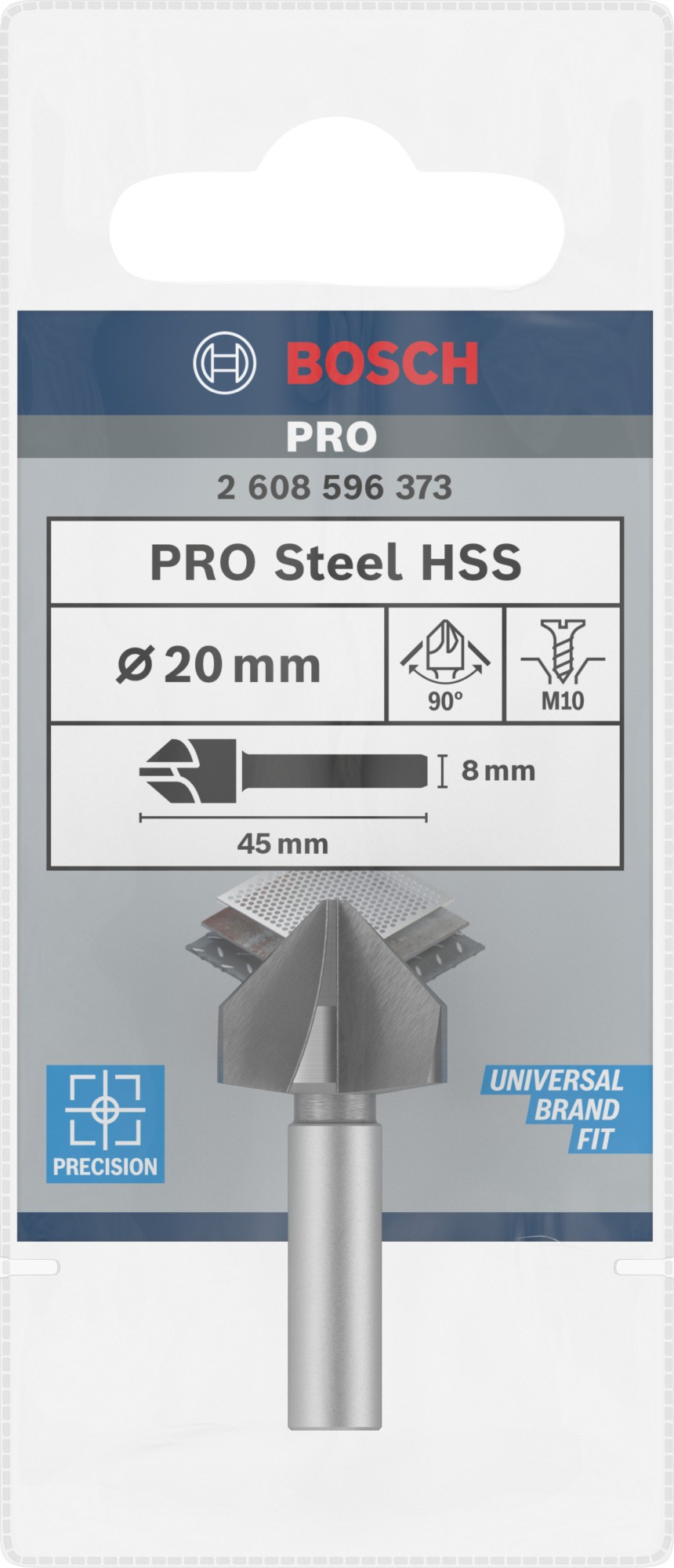 Broca avellanadora PRO Steel HSS, 20 x 45 mm, M10