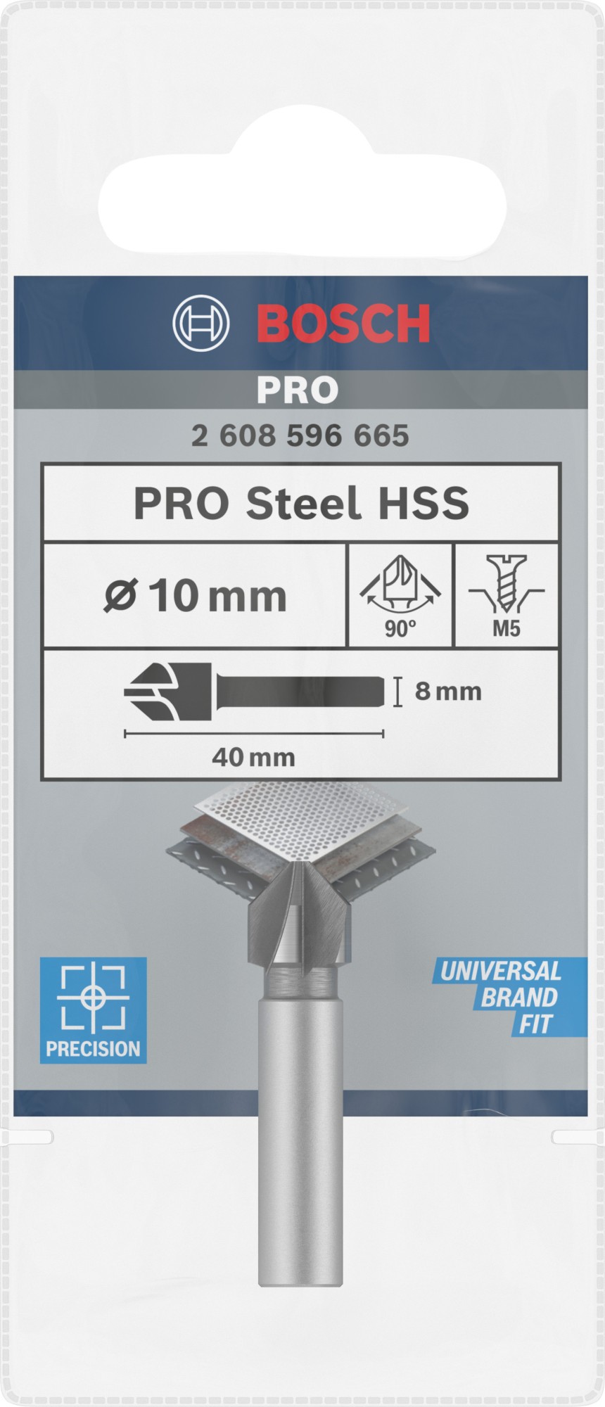 Broca avellanadora PRO Steel HSS, 10 x 40 mm, M5
