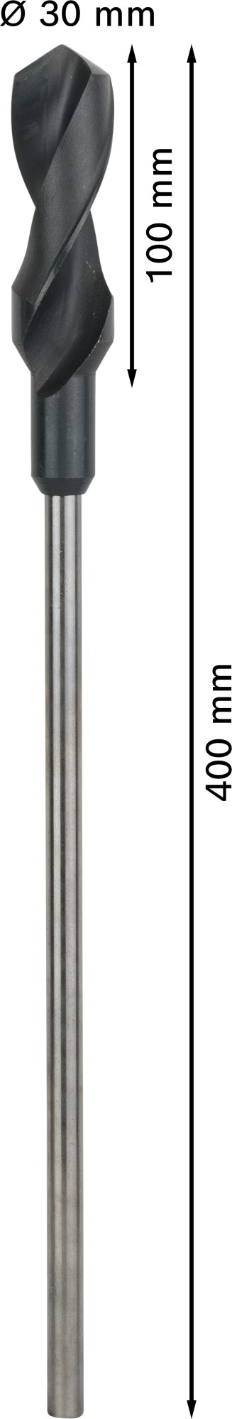 Broca de instalación PRO Wood HSS, 30 x 100 x 400 mm