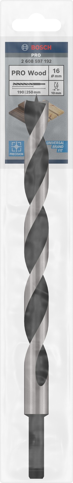 Broca para madera PRO Wood, 16 x 190 x 250 mm