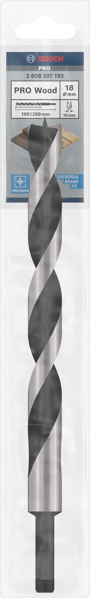 Broca para madera PRO Wood, 18 x 190 x 250 mm