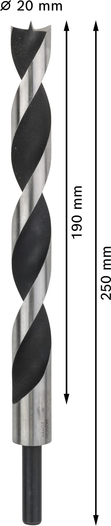 Broca para madera PRO Wood, 20 x 190 x 250 mm