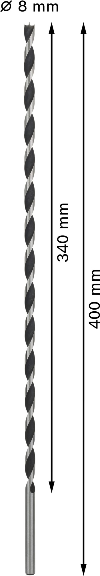Broca para madera PRO Wood, 8 x 340 x 400 mm