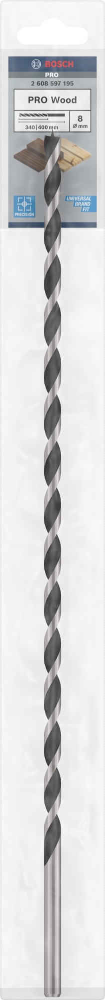 Broca para madera PRO Wood, 8 x 340 x 400 mm