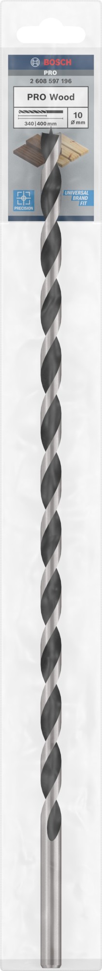 Broca para madera PRO Wood, 10 x 340 x 400 mm