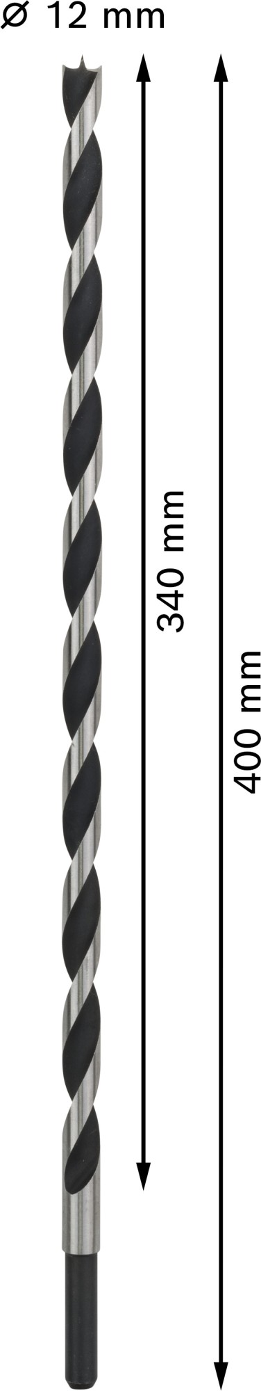 Broca para madera PRO Wood, 12 x 340 x 400 mm