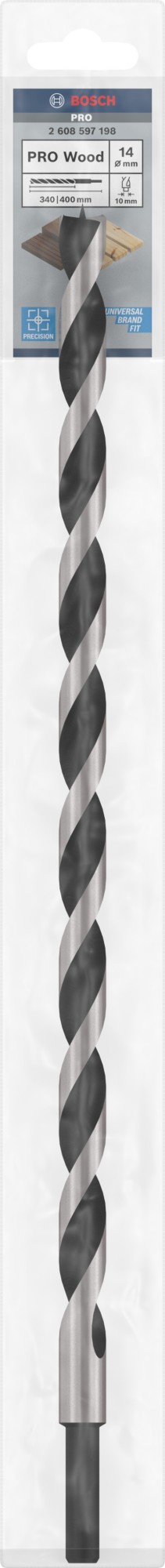 Broca para madera PRO Wood, 14 x 340 x 400 mm