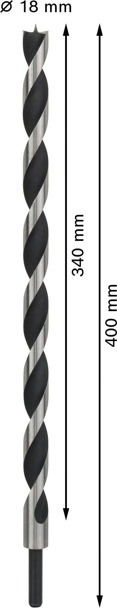 Broca para madera PRO Wood, 18 x 340 x 400 mm