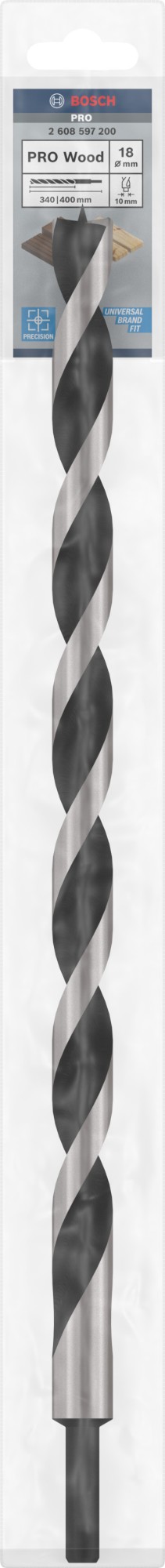 Broca para madera PRO Wood, 18 x 340 x 400 mm