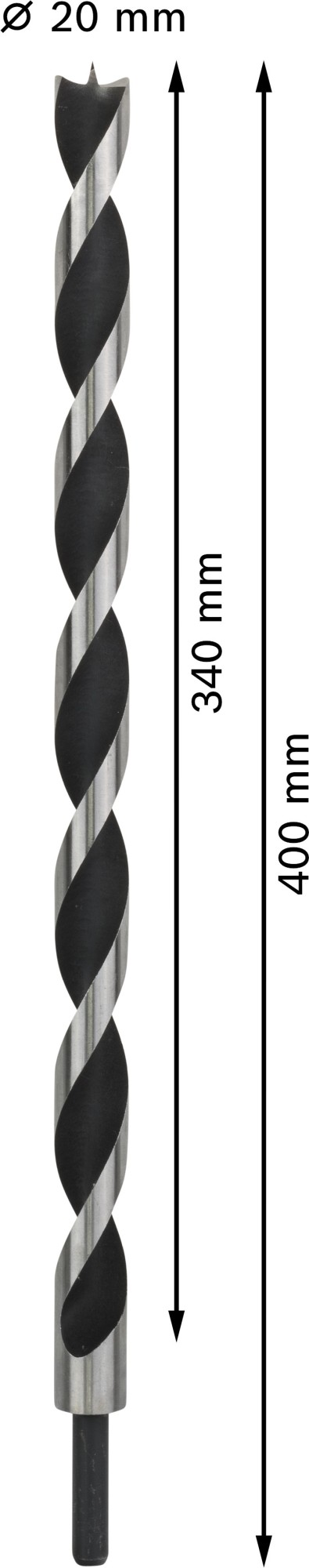 Broca para madera PRO Wood, 20 x 340 x 400 mm