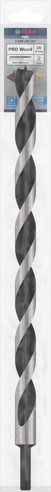 Broca para madera PRO Wood, 20 x 340 x 400 mm