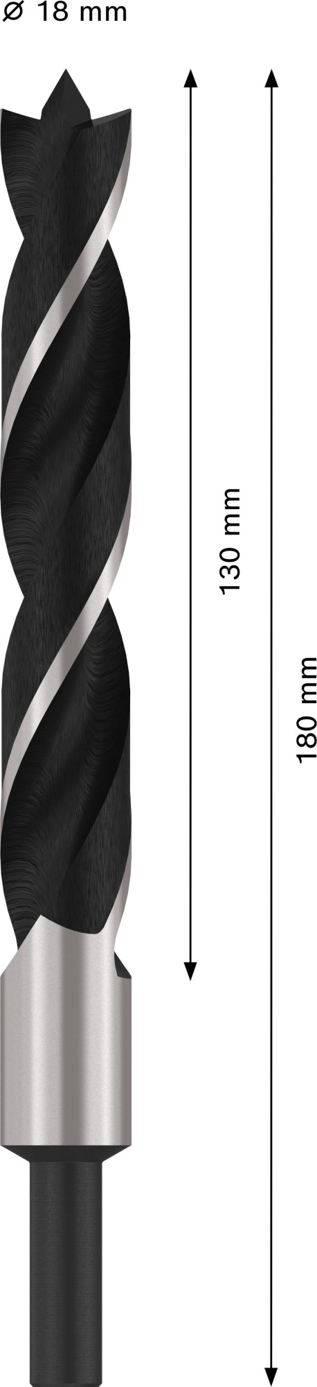 Broca para madera PRO Wood, 18 x 130 x 180 mm