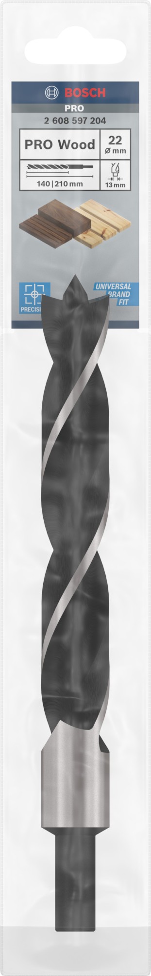 Broca para madera PRO Wood, 22 x 160 x 210 mm