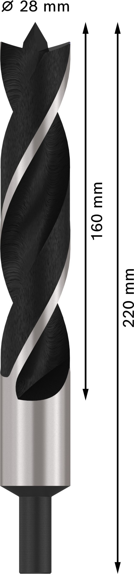 Broca para madera PRO Wood, 28 x 160 x 220 mm