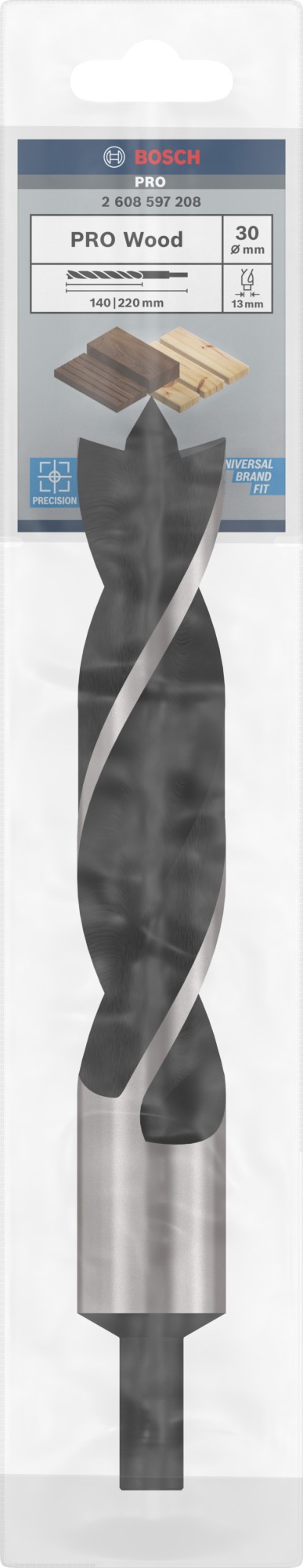 Broca para madera PRO Wood, 30 x 160 x 220 mm