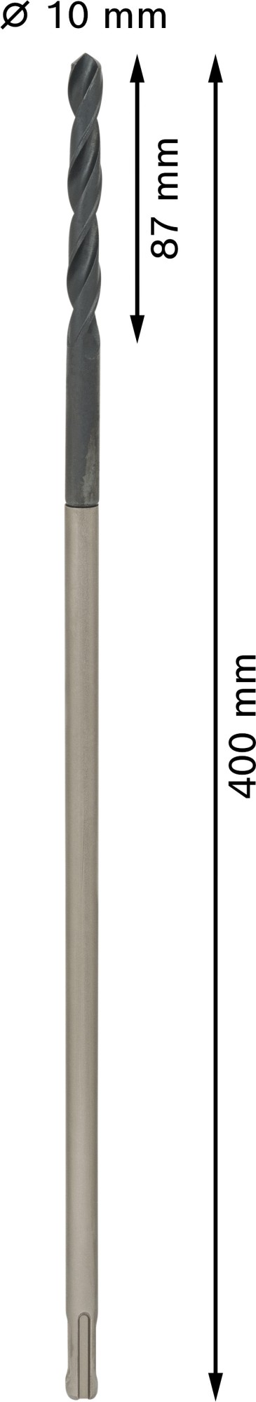 Broca de instalación PRO Wood HSS, 10 x 87 x 400 mm, SDS plus