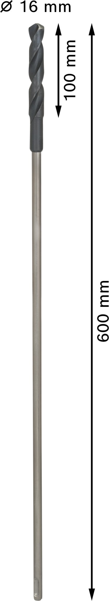 Broca de instalación PRO Wood HSS, 16 x 100 x 600 mm, SDS plus