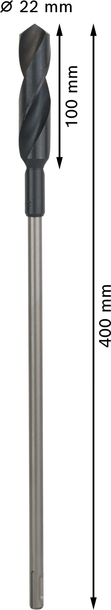 Broca de instalación PRO Wood HSS, 22 x 100 x 400 mm, SDS plus