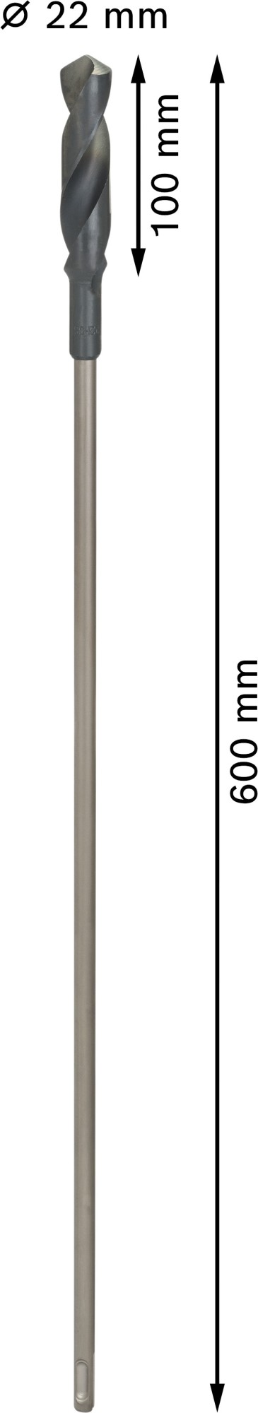 Broca de instalación PRO Wood HSS, 22 x 100 x 600 mm, SDS plus