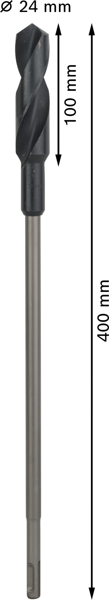 Broca de instalación PRO Wood HSS, 24 x 100 x 400 mm, SDS plus