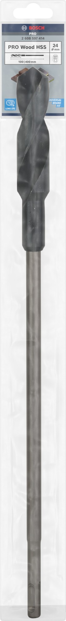Broca de instalación PRO Wood HSS, 24 x 100 x 400 mm, SDS plus