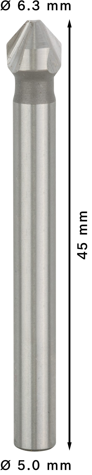 Broca avellanadora PRO Soft Metal HSS, 6,3 x 45 mm, M3
