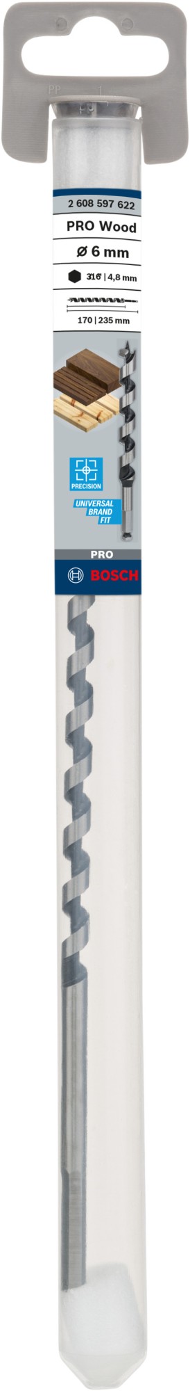 Broca salomónica PRO Wood, 6 x 170 x 235 mm