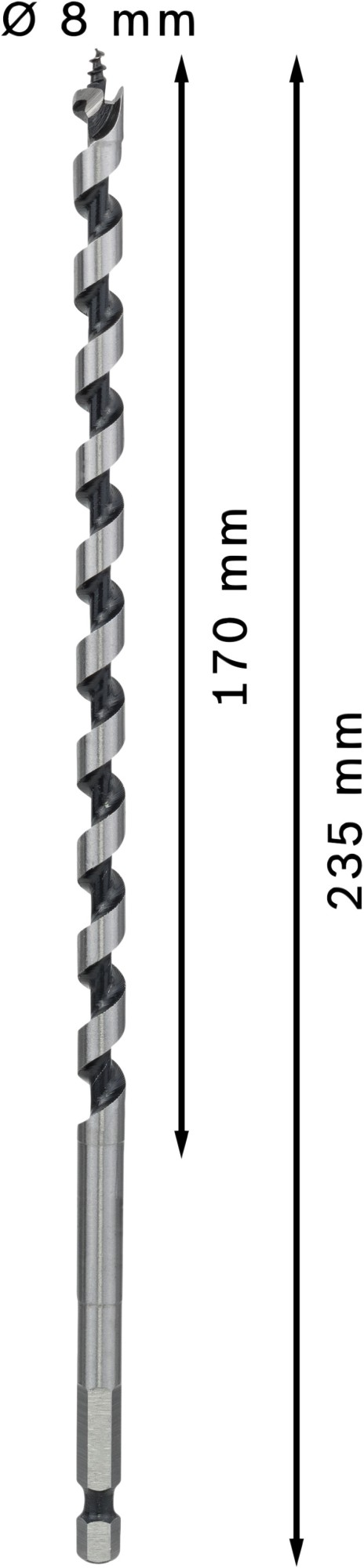Broca salomónica PRO Wood, 8 x 170 x 235 mm