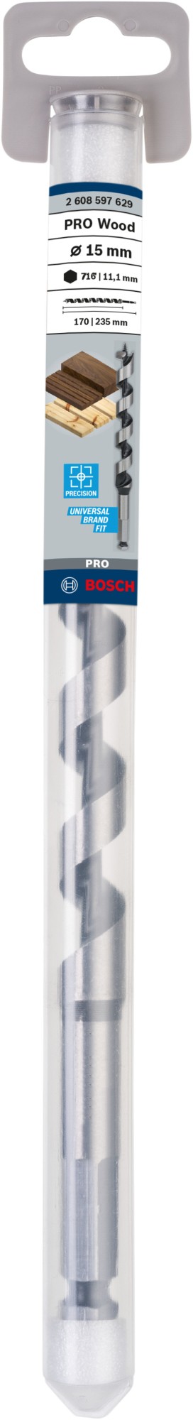 Broca salomónica PRO Wood, 15 x 170 x 235 mm