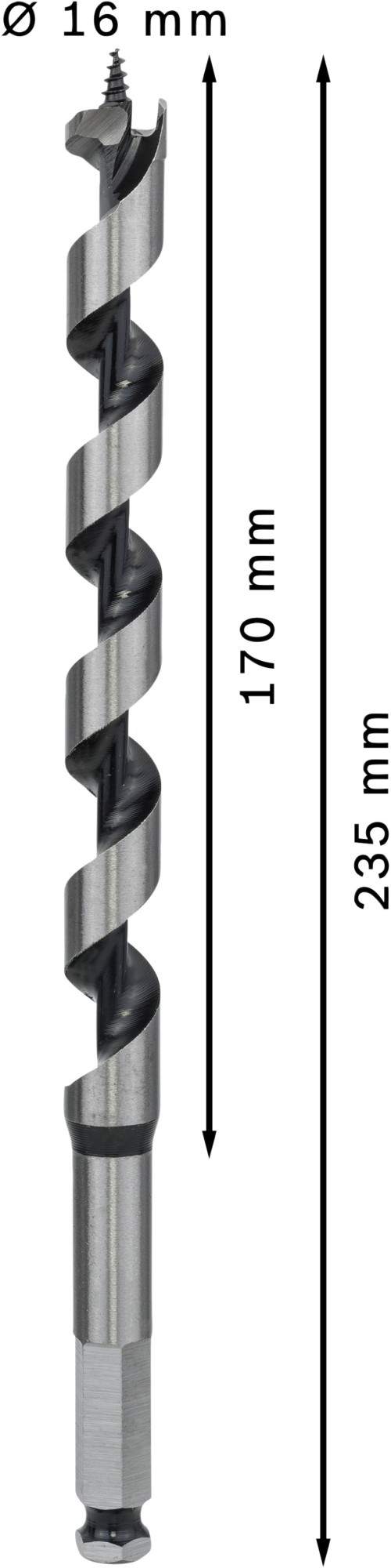 Broca salomónica PRO Wood, 16 x 170 x 235 mm