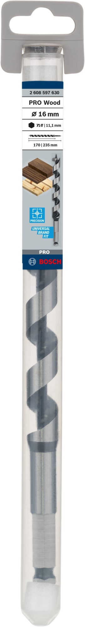 Broca salomónica PRO Wood, 16 x 170 x 235 mm