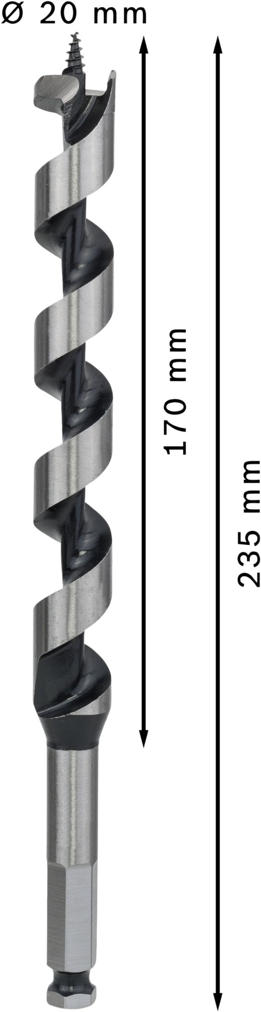 Broca salomónica PRO Wood, 20 x 170 x 235 mm