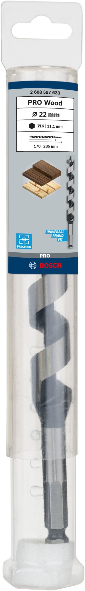 Broca salomónica PRO Wood, 22 x 170 x 235 mm