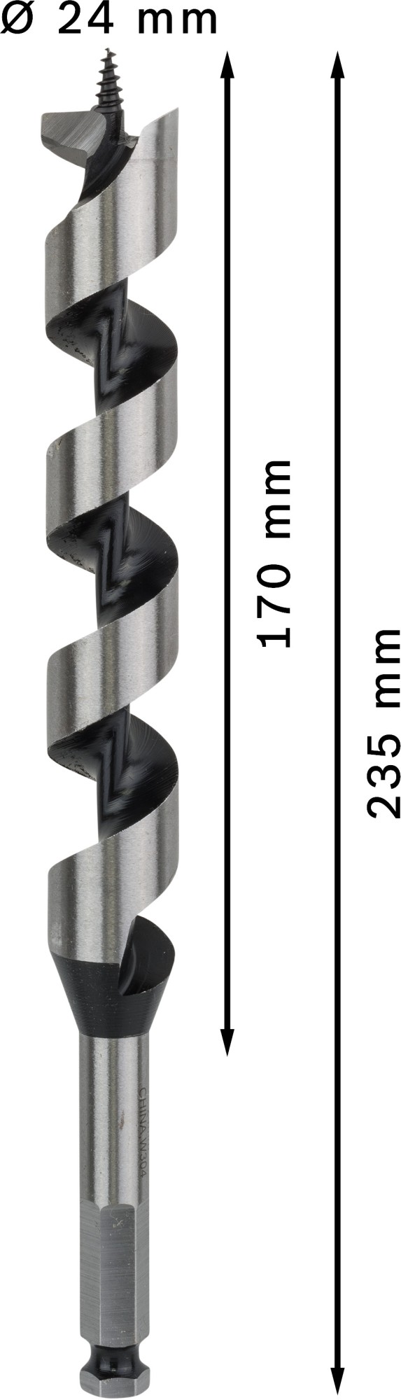 Broca salomónica PRO Wood, 24 x 170 x 235 mm