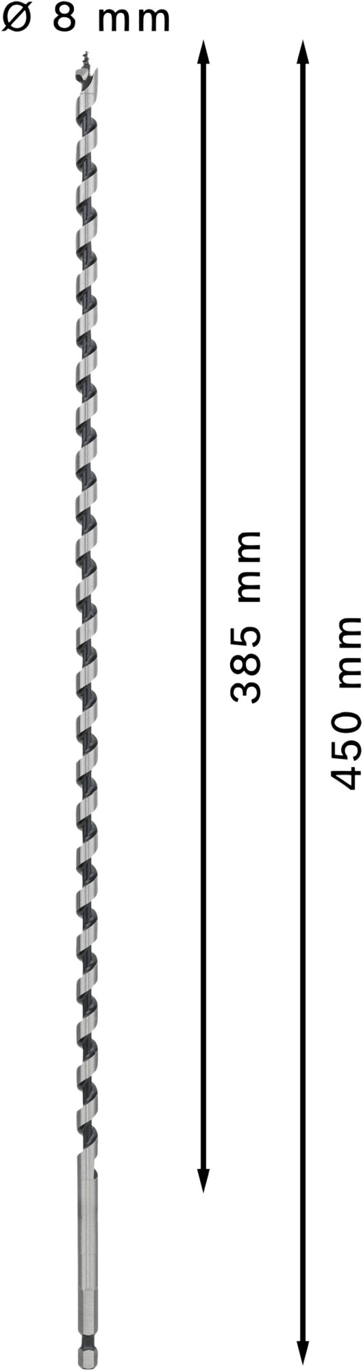 Broca salomónica PRO Wood, 8 x 385 x 450 mm