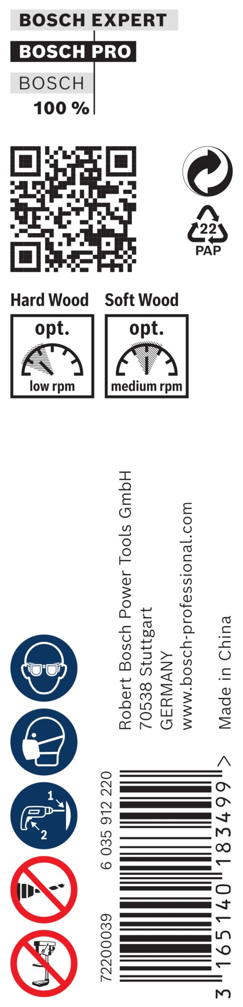 Broca salomónica PRO Wood, 8 x 385 x 450 mm