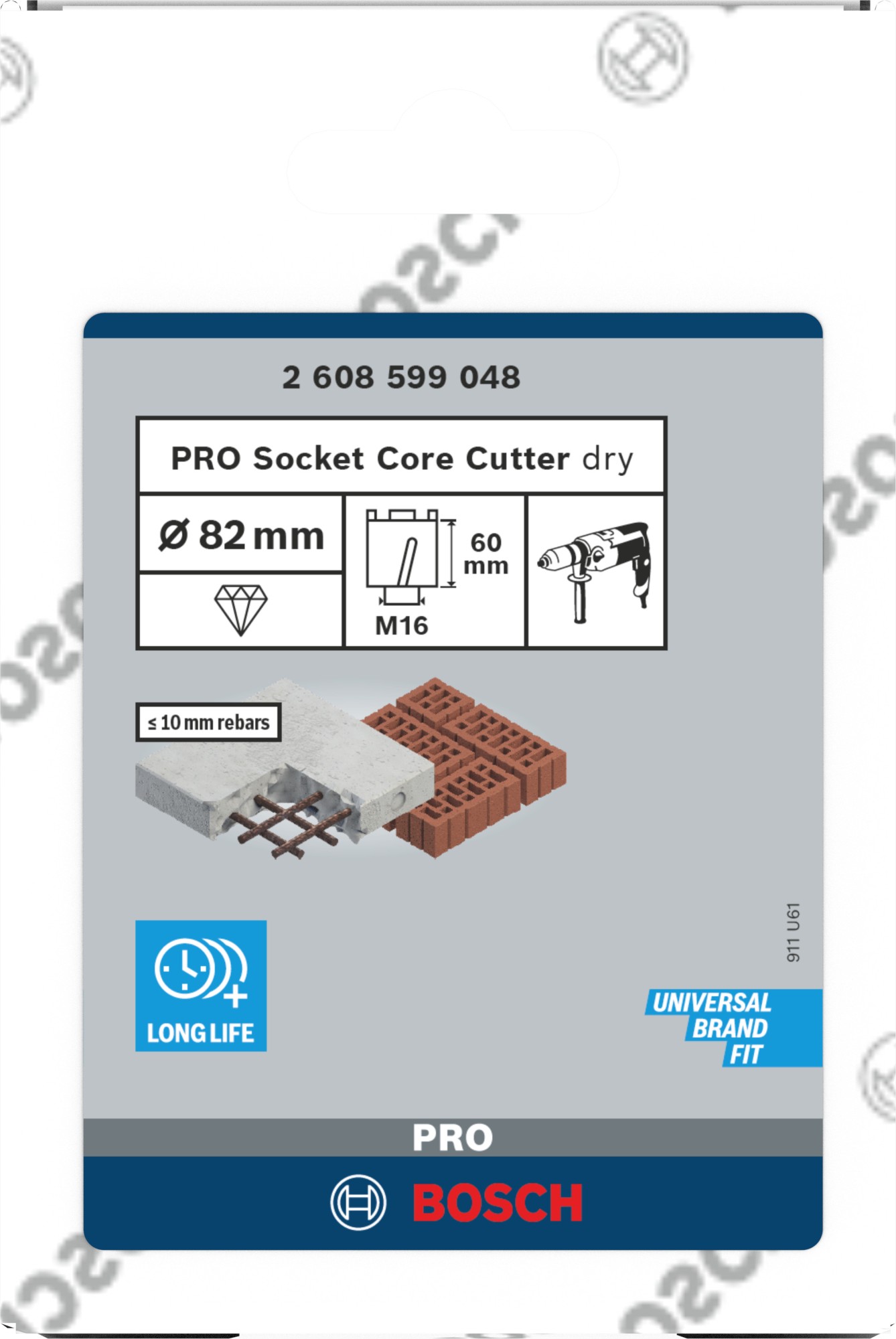 PRO Socket Core Cutter dry, 82 x 60 mm, rosca M16