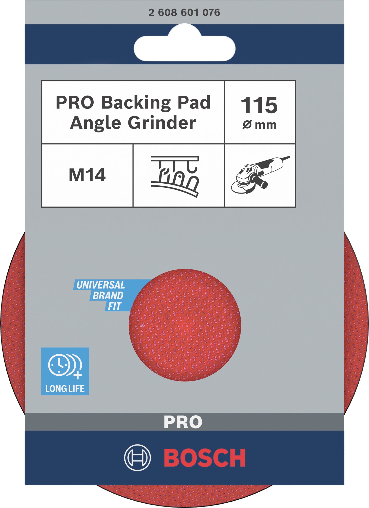 PRO Backing Pad, 115 mm, M14, con fijación de gancho y bucle