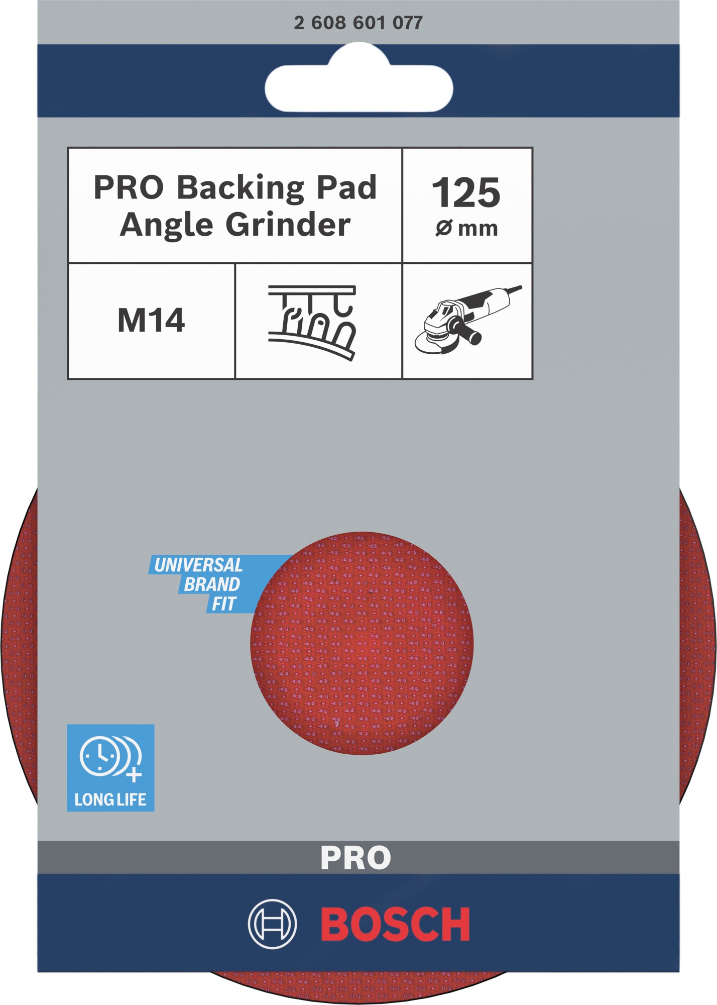 PRO Backing Pad, 125 mm, M14, con fijación de gancho y bucle